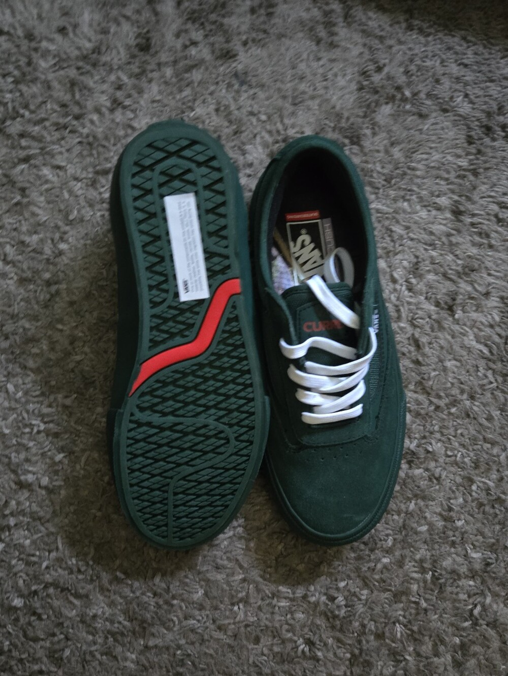 Vans X Atiba Professional Skate Curren Caples Women 8 Emerald Green Suede 062026 - Picture 7 of 10